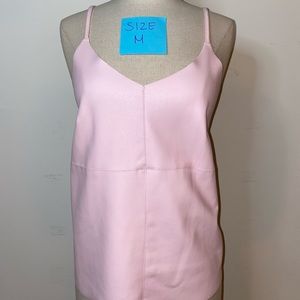 Half leather shirt. Pink. Size Small.